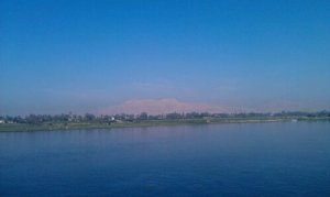 View on the Nile to the West Bank in Luxor, Egypt