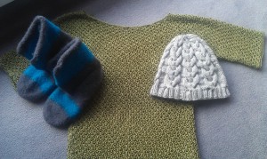 Sweater Beanie and felted slippers